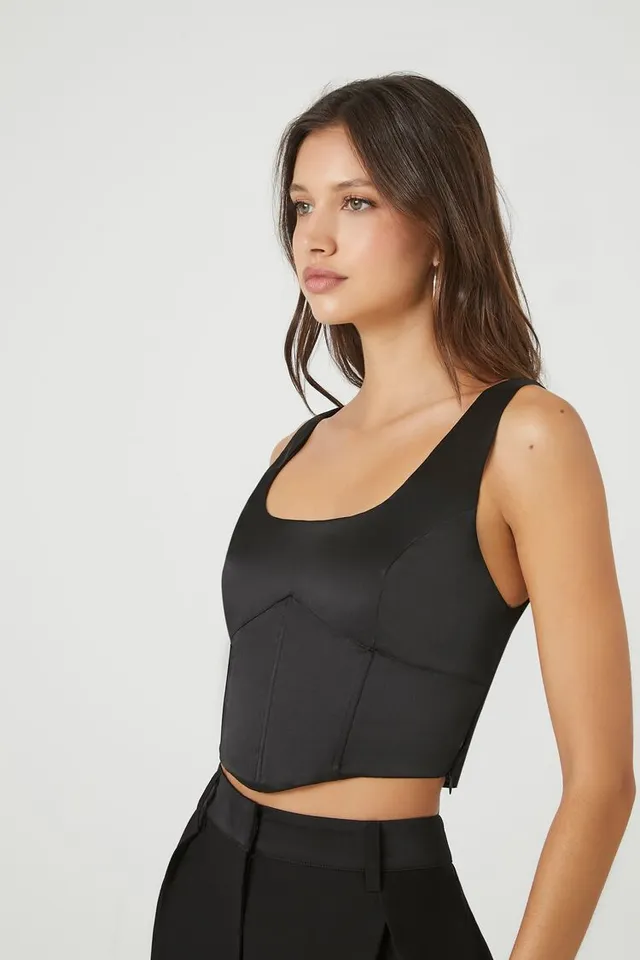 Forever 21 Women's Satin Corset Crop Top Medium