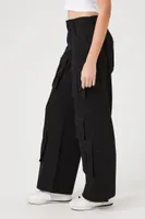 Women's Twill Wide-Leg Cargo Pants