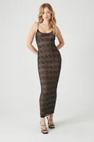 Women's Geo Crochet Cami Maxi Dress