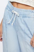 Women's Drawstring Paperbag Jeans Light Denim