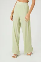 Women's Lettuce-Edge Wide-Leg Pants in Pistachio, XS