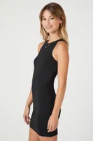 Women's Cotton-Blend Mini Tank Dress in Black Small