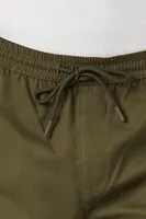 Men Drawstring Cargo Joggers in Olive, XL