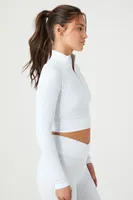 Women's Active Seamless Half-Zip Top Light Blue