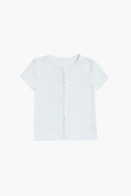 Girls Button-Up Top (Kids) White,