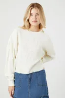 Women's Raw-Cut Ribbed Thermal Top in Cream Medium