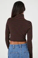 Women's Striped Turtleneck Sweater