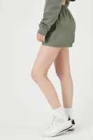 Women's Poplin Pull-On Shorts in Dark Olive Small