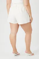 Women's Tie-Waist Paperbag Shorts in Ivory, 4X