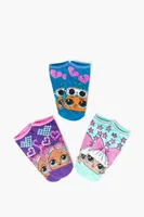 LOL Surprise Ankle Socks Set - 3 pack in Purple