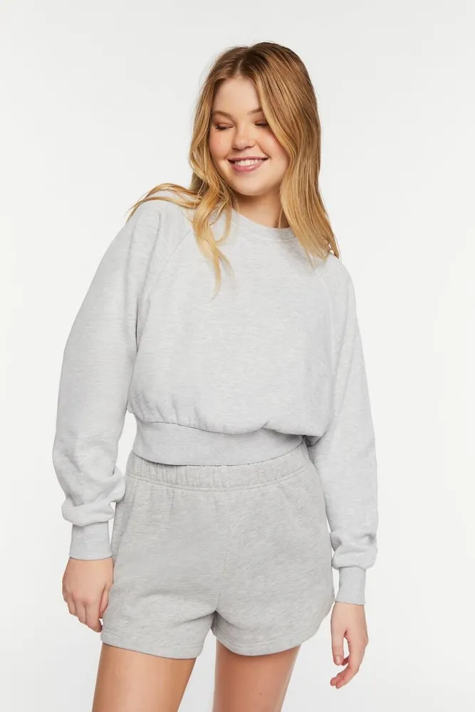 Forever 21 Plus Size Heathered Fleece Joggers , Heather Grey