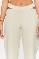 Women's Mid-Rise Cutout Pants in Sandshell Large