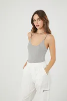 Women's Basic Cami Bodysuit in Heather Grey, XL