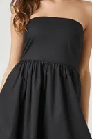 Women's A-Line Midi Tube Dress in Black, XS