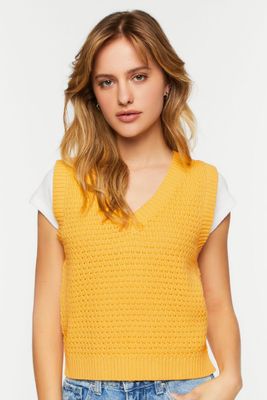Women's Sweater-Knit V-Neck Vest Small