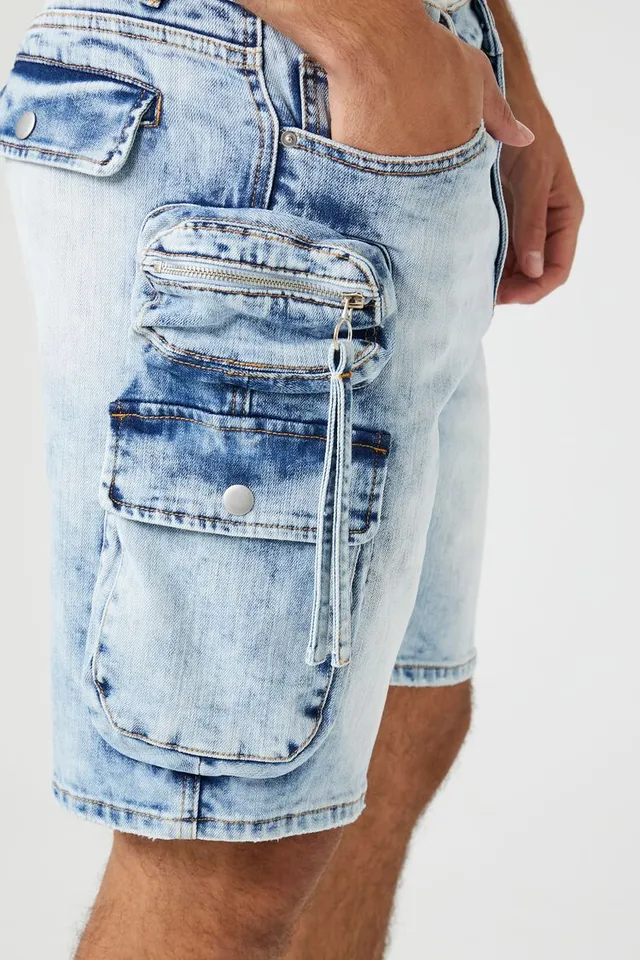 Low-Rise Distressed Dark Wash Denim Shorts 3