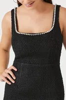 Women's Faux Gem Tweed Mini Dress