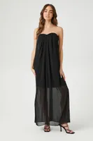 Women's Chiffon Sweetheart Maxi Dress