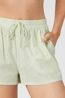 Women's Striped Pajama Shorts in Pistachio Medium