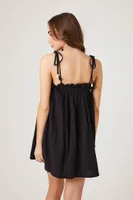 Women's Tassel Shift Mini Dress in Black Large