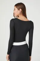 Women's Contour Long-Sleeve Bodysuit in Black Medium