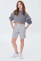 Women's Fleece Drawstring Sweatshorts in Heather Grey Large