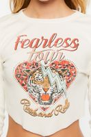 Women's Fearless Tour Graphic Baby T-Shirt in Cream, XL