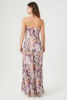 Women's Satin Floral Cami Maxi Dress