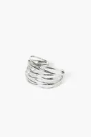 Women's Layered Wire Cuff Bracelet in Silver