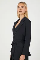 Women's Belted Cutout Blazer in Black Small