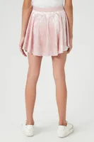 Girls Velvet Skater Skirt (Kids) in Mauve, 13/14