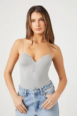 Women's Seamless Sweetheart Bodysuit in Heather Grey Small