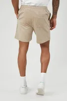 Men Corduroy Drawstring Shorts in Taupe, XXL