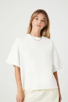 Women's Oversized Crew Neck T-Shirt in White Small