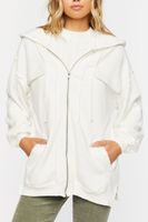 Women's Fleece Zip-Up Hoodie in Cream Small