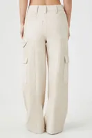 Women's Corduroy-Panel Straight-Leg Utility Pants in Oatmeal Medium