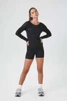 Women's Active Seamless Cropped Sweatshirt in Black Medium