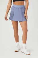 Women's Active Pleated Mini Skirt in Heather Blue Large