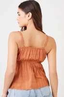 Women's Crochet-Trim Cami Rust