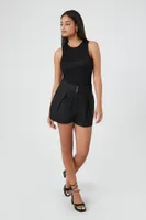 Women's Fitted Tank Bodysuit in Black Large