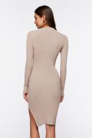 Women's Ribbed Knee-Length Sweater Dress