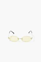 Oval Tinted Sunglasses in Gold/Yellow