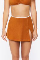 Women's Contrast-Trim Swim Cover-Up Skirt Maple