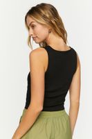 Women's Bustier Square-Neck Crop Top in Black Small