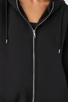 Women's Scuba Knit Zip-Up Hoodie in Black Medium