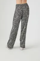 Women's Abstract Print Drawstring Pants in Black Medium