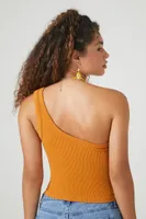 Women's Seamless One-Shoulder Crop Top in Copper, XS/S