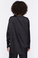 Women's Satin Pajama Shirt in Black Small