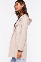 Women's Faux Suede Hooded Longline Jacket