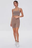 Women's Seamless Caged-Back Sports Bra in Taupe Large